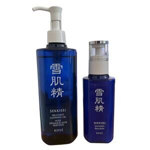 NEW Sekkisei Treatment Cleansing Oil 10.1 oz & Emulsion 4.7 oz With Pumps